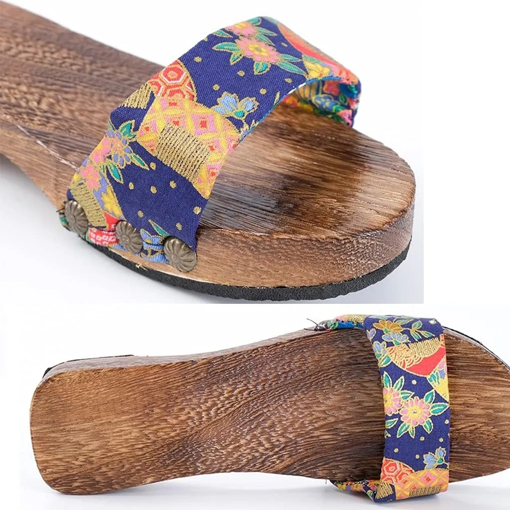 Japanese Style Flip Flops Platform Shoes Sandals With Anti-slip Soles, Japanese Wooden Clogs Womans Traditional Slippers Geta Wooden Clogs Shoes, Role Playing And Stage Performance Clogs
