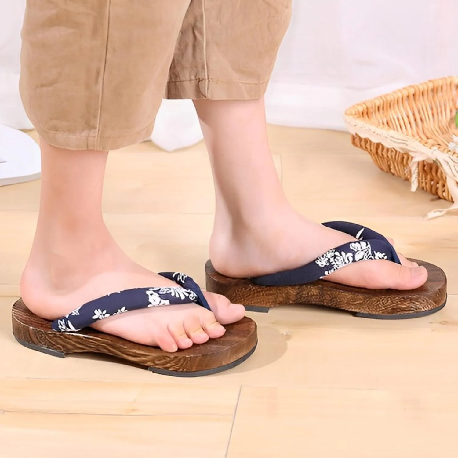 Kids Japanese Traditional Shoes Wooden Sandals Geta Clog nezuko Cosplay Boys Girls Costume