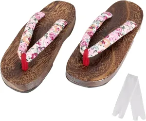 Kids Japanese Traditional Shoes Wooden Sandals Geta Clog nezuko Cosplay Boys Girls Costume
