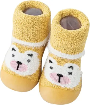 Kids Shoes Boys,Infant Boys Girls Cartoon Socks Shoes Toddler Fleece WarmThe Floor Socks Non Slip Prewalker Boys Shoes