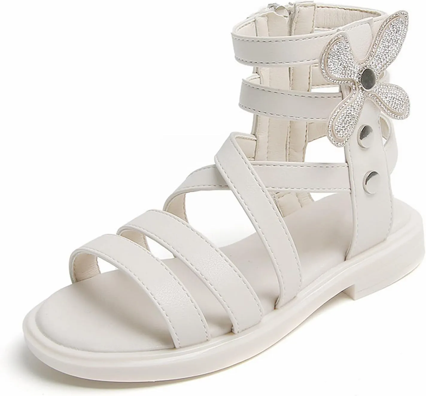Kids Slides Girls' Sandals Summer Fashion Children's Rhinestone Roman Sandals Korean Edition Wee Squeak Boots
