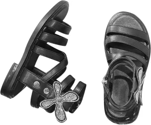 Kids Slides Girls' Sandals Summer Fashion Children's Rhinestone Roman Sandals Korean Edition Wee Squeak Boots