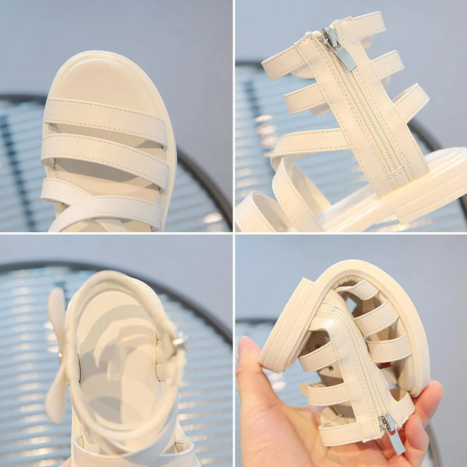Kids Slides Girls' Sandals Summer Fashion Children's Rhinestone Roman Sandals Korean Edition Wee Squeak Boots