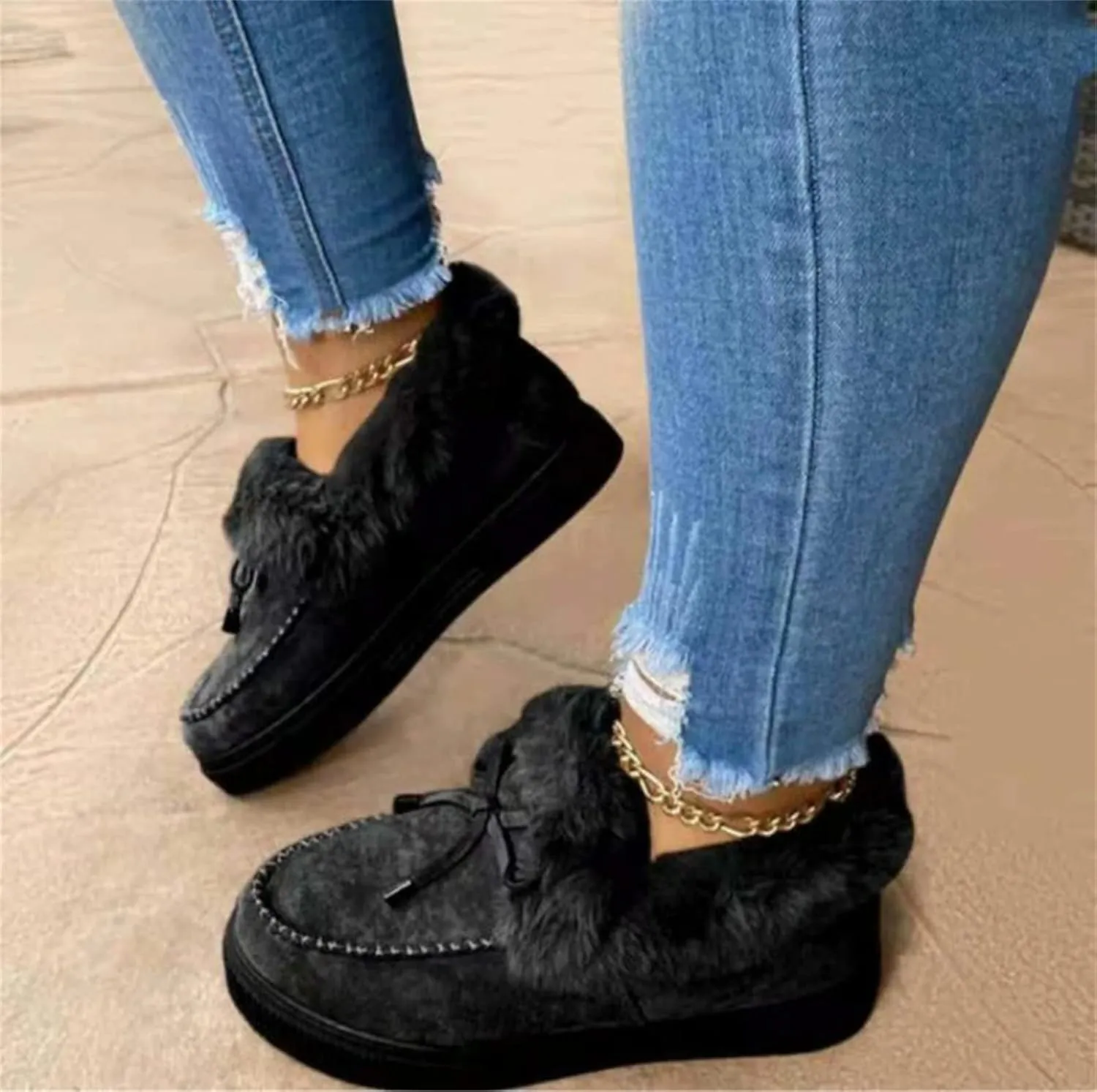 Ladmiple Snow Boots For Women Wide Width Winter Boots Lace Up Fur Lined Lightweight Cold Weather Warm Ankle Booties