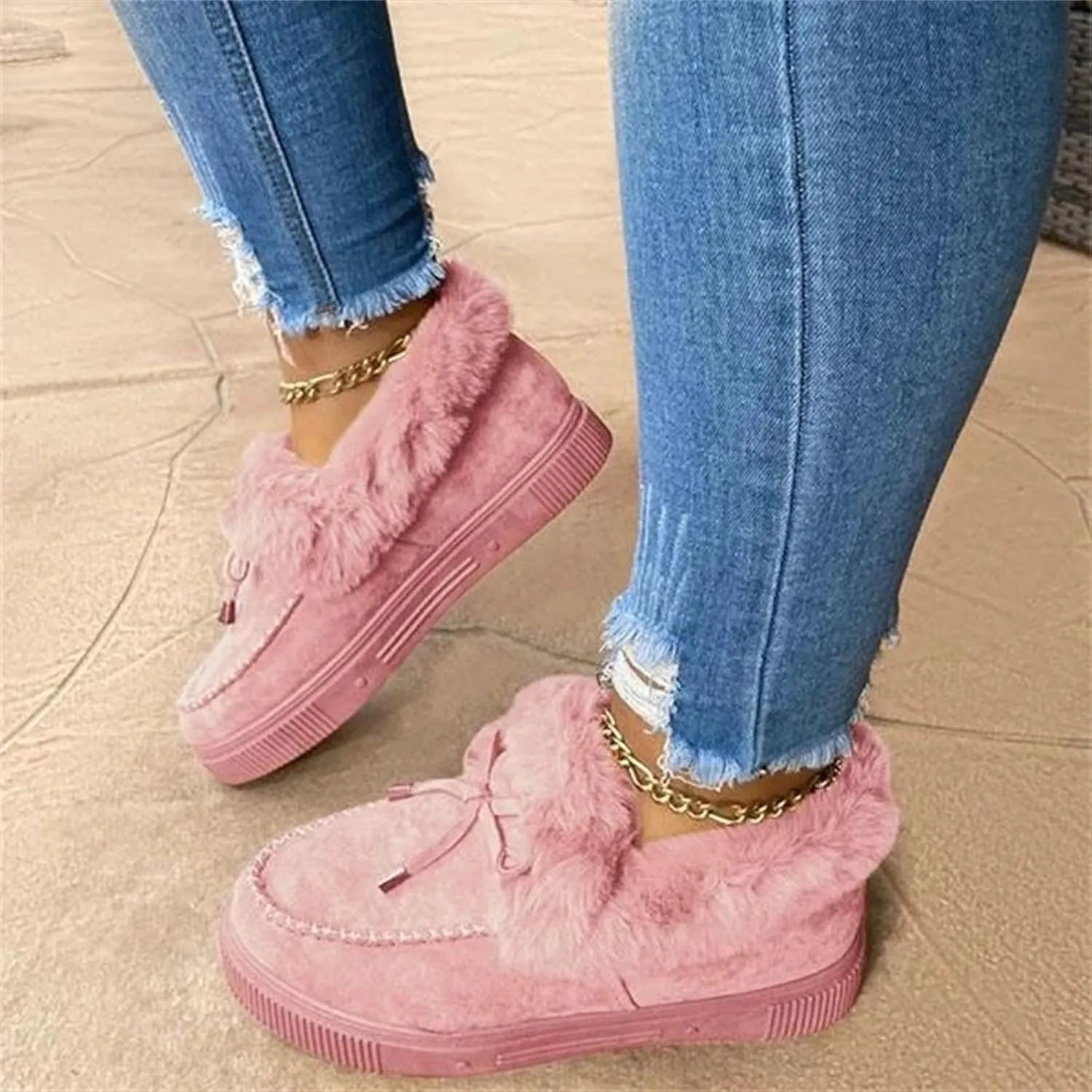 Ladmiple Snow Boots For Women Wide Width Winter Boots Lace Up Fur Lined Lightweight Cold Weather Warm Ankle Booties
