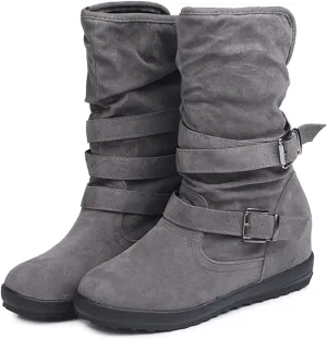 Ladmiple Winter Boots For Women Cute Snow Boots Fashion Casual Warm Outdoor Classic Faux Fur Lined Slip On Ankle Boots