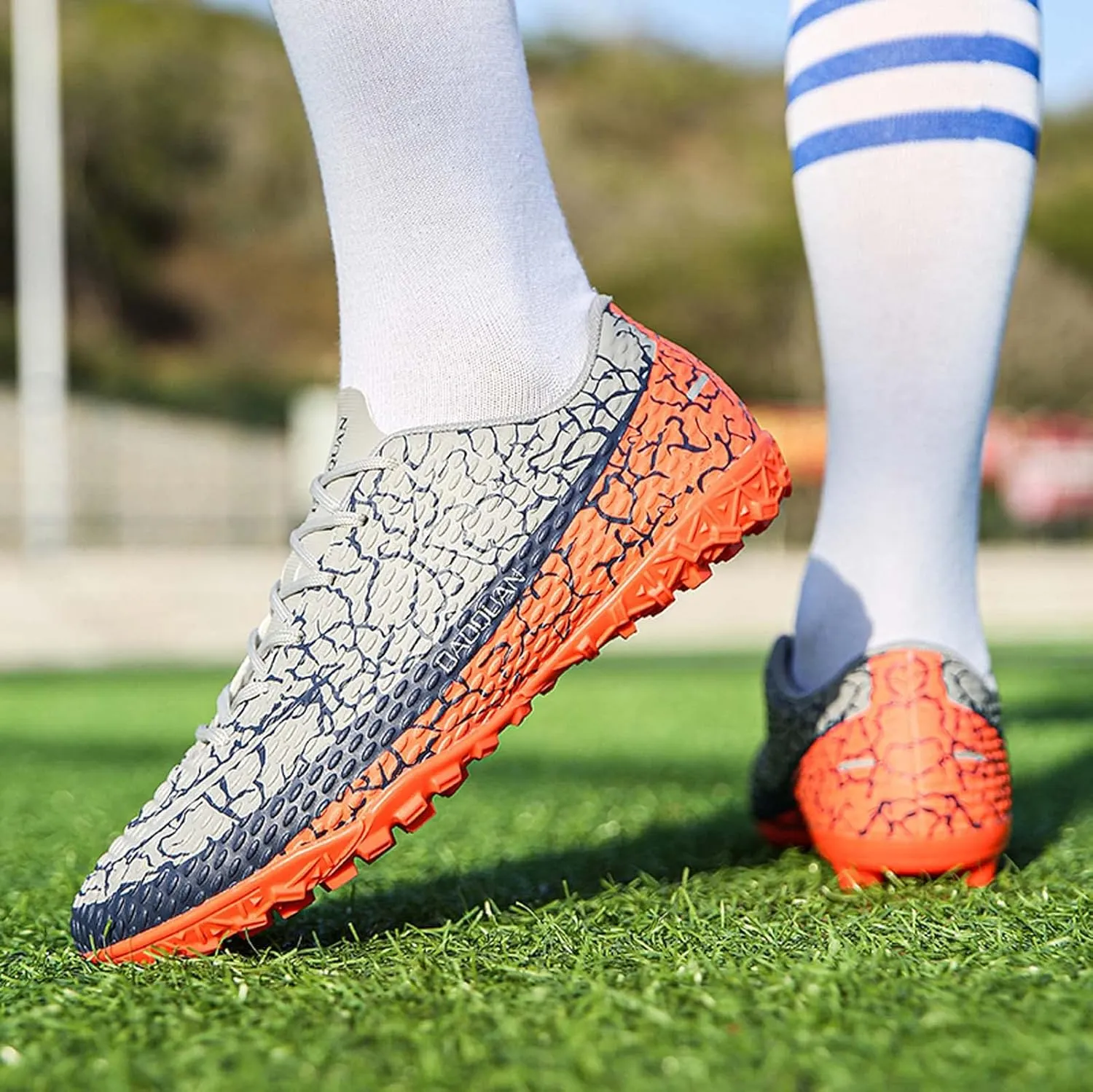 Meidiastra Mens Soccer Cleats Youth Football Boots Turf Shoes Athletic Outdoor Sneaker Shoes