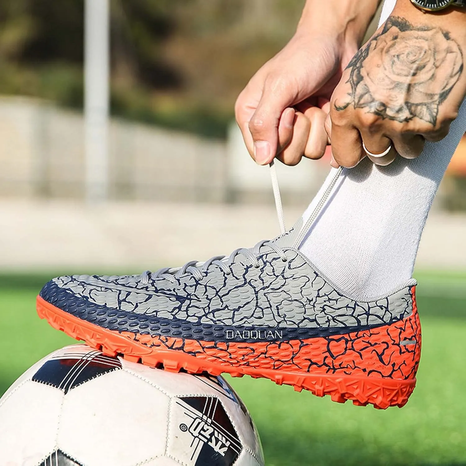 Meidiastra Mens Soccer Cleats Youth Football Boots Turf Shoes Athletic Outdoor Sneaker Shoes