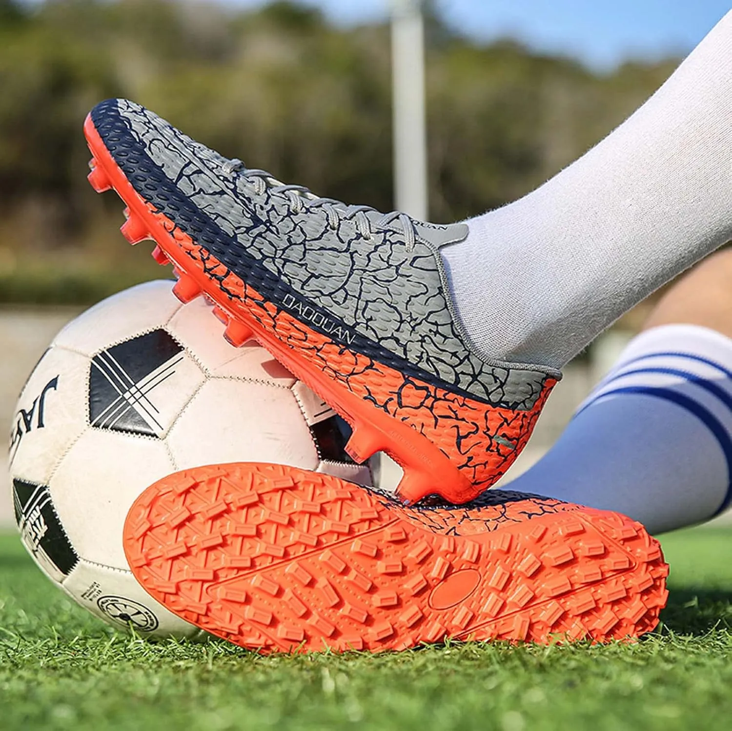 Meidiastra Mens Soccer Cleats Youth Football Boots Turf Shoes Athletic Outdoor Sneaker Shoes