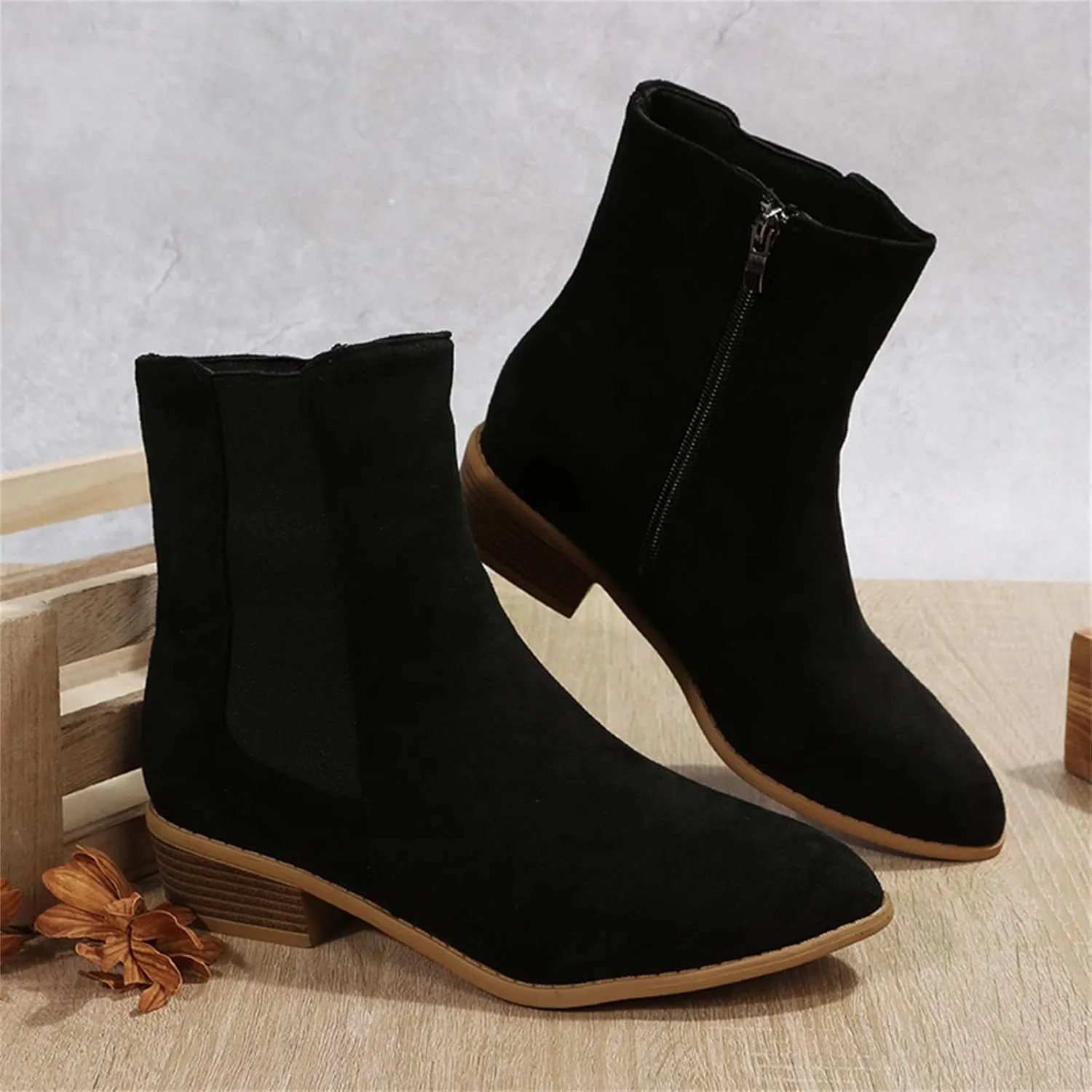 Men Ankle Boots Womens Casual Boots Black Wedge Boots Women Winter Dress Women'S Leather Wide Lace Up Ankle Boots & Booties White Cowboy Booties Women Ankle Boots