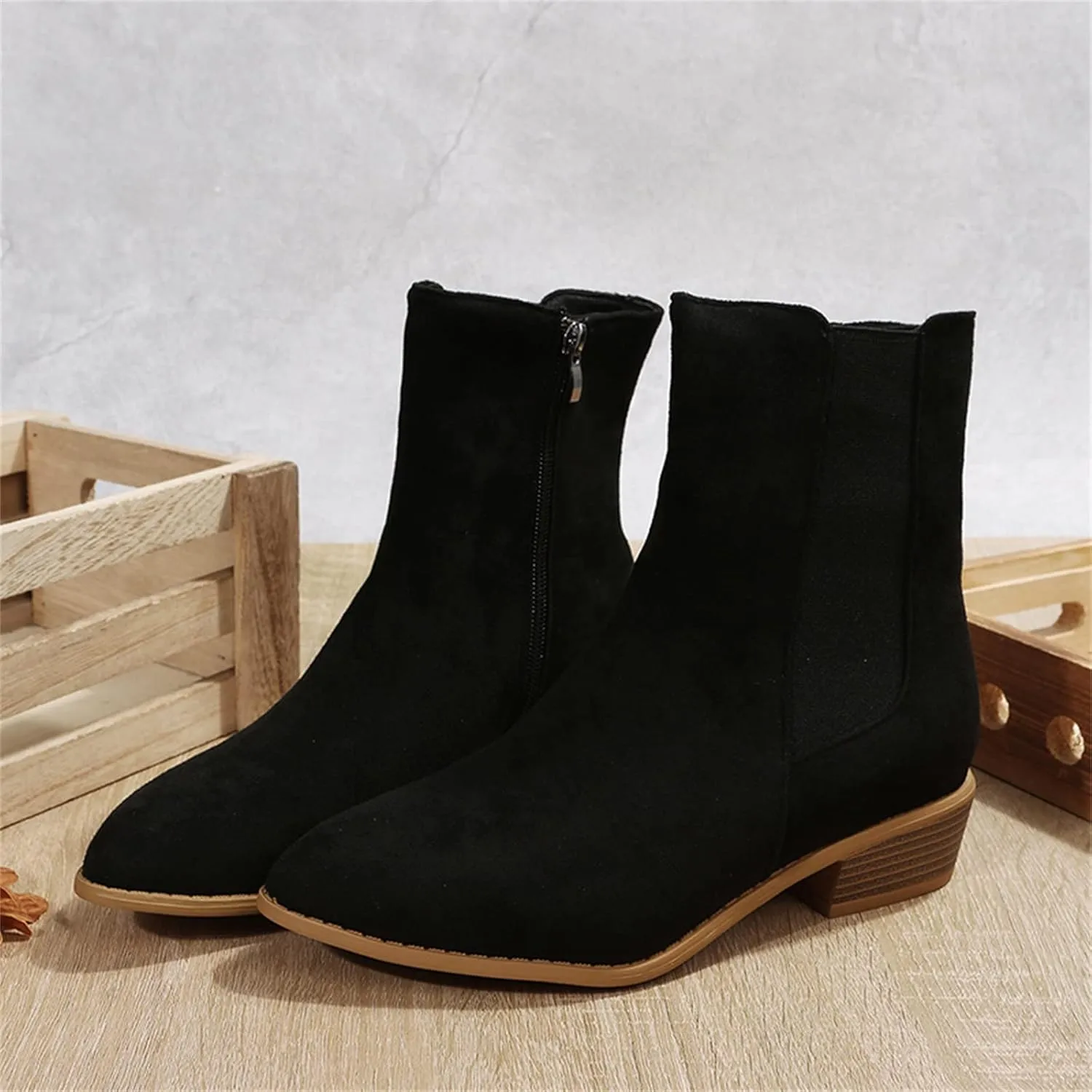Men Ankle Boots Womens Casual Boots Black Wedge Boots Women Winter Dress Women'S Leather Wide Lace Up Ankle Boots & Booties White Cowboy Booties Women Ankle Boots