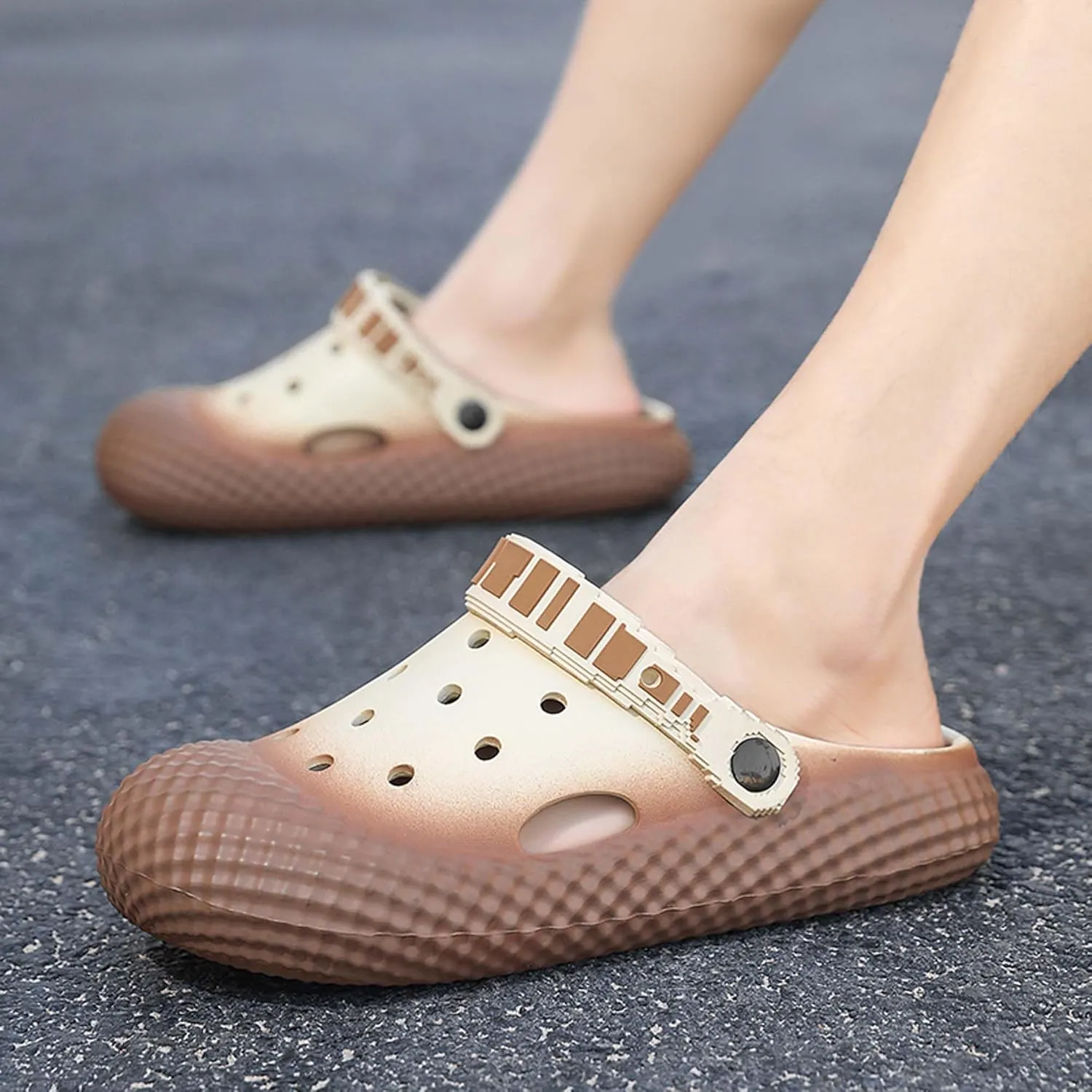 Men's and Women's Fashionable Sandals for Summer Breathable Non Slip Walking Leisure Wooden Clogs Garden Shoes Lightweight Quick Drying Beach Sandals Water Sports Shoes
