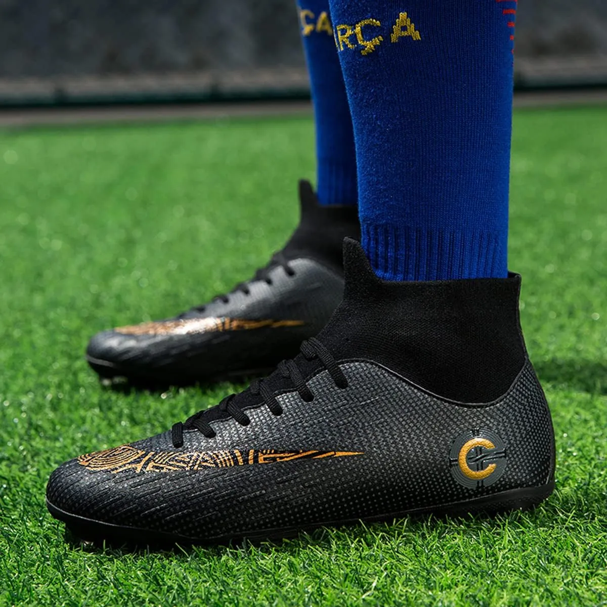 Men's and women's indoor/outdoor football boots shoes men's socks spikes football outdoor professional training splint shoes sports competition sports shoes, training TF/AG