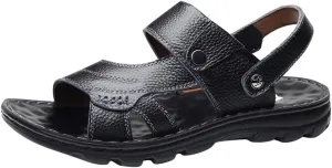 Mens Brown Sandals Fashion Slip on Slides Sandal Comfortable Lightweight Open Toe Anti-Slip Flat Casual Slippers Beach Footwear