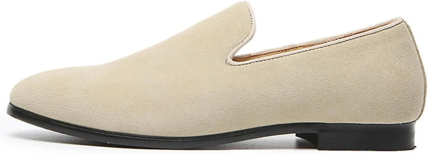 Men's Casual Velvet Loafers Slip-On Walking Dress Comfortable Fashion Shoes