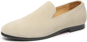 Men's Casual Velvet Loafers Slip-On Walking Dress Comfortable Fashion Shoes