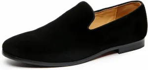 Men's Casual Velvet Loafers Slip-On Walking Dress Comfortable Fashion Shoes