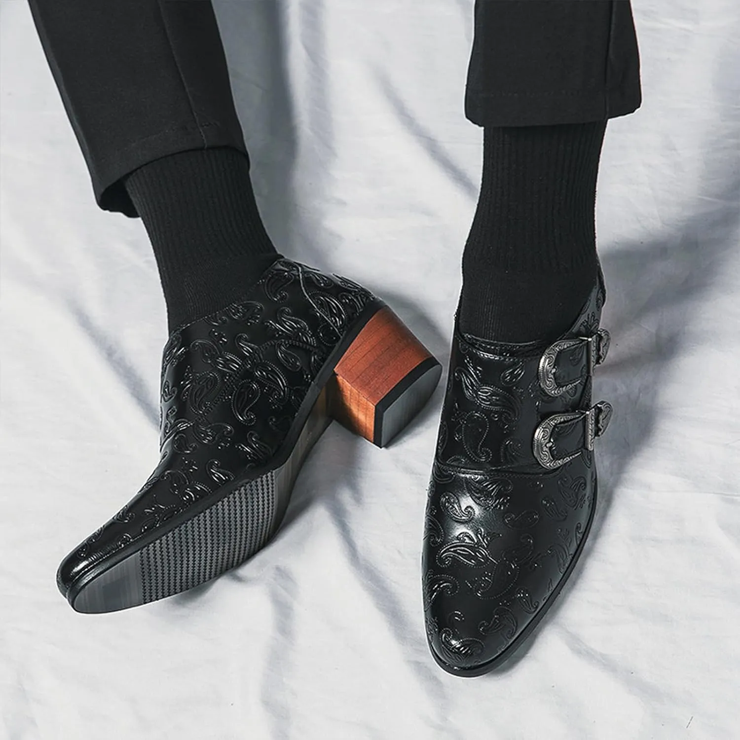 Men's Chelsea Boots Low Top Pointed Toe Oxford Boots Retro Fashion Party Business Western Cowboy Ankle Boots Leather Slip On Dress Loafers