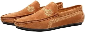 Men's Loafers Faux Leather Stitching Details Suede Vamp Rubber Sole Flat Heel Comfortable Lightweight Classic Fashion Slip On