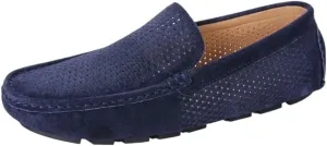 Mens Loafers Shoes Hollow Out Breathable Driving Style Suede Vamp Comfortable Flat Heel Slip Resistant Wedding Slip-on
