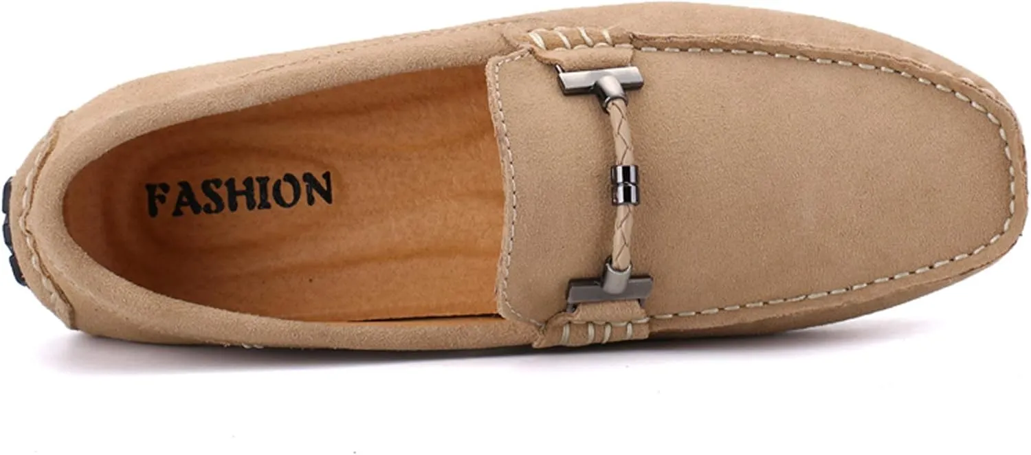 Mens Penny Loafers Suede Flat Breathable and Non-Slip Slip On Casual Driving Outdoor Work Business Dress Boat Shoes for Men