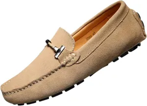 Mens Penny Loafers Suede Flat Breathable and Non-Slip Slip On Casual Driving Outdoor Work Business Dress Boat Shoes for Men