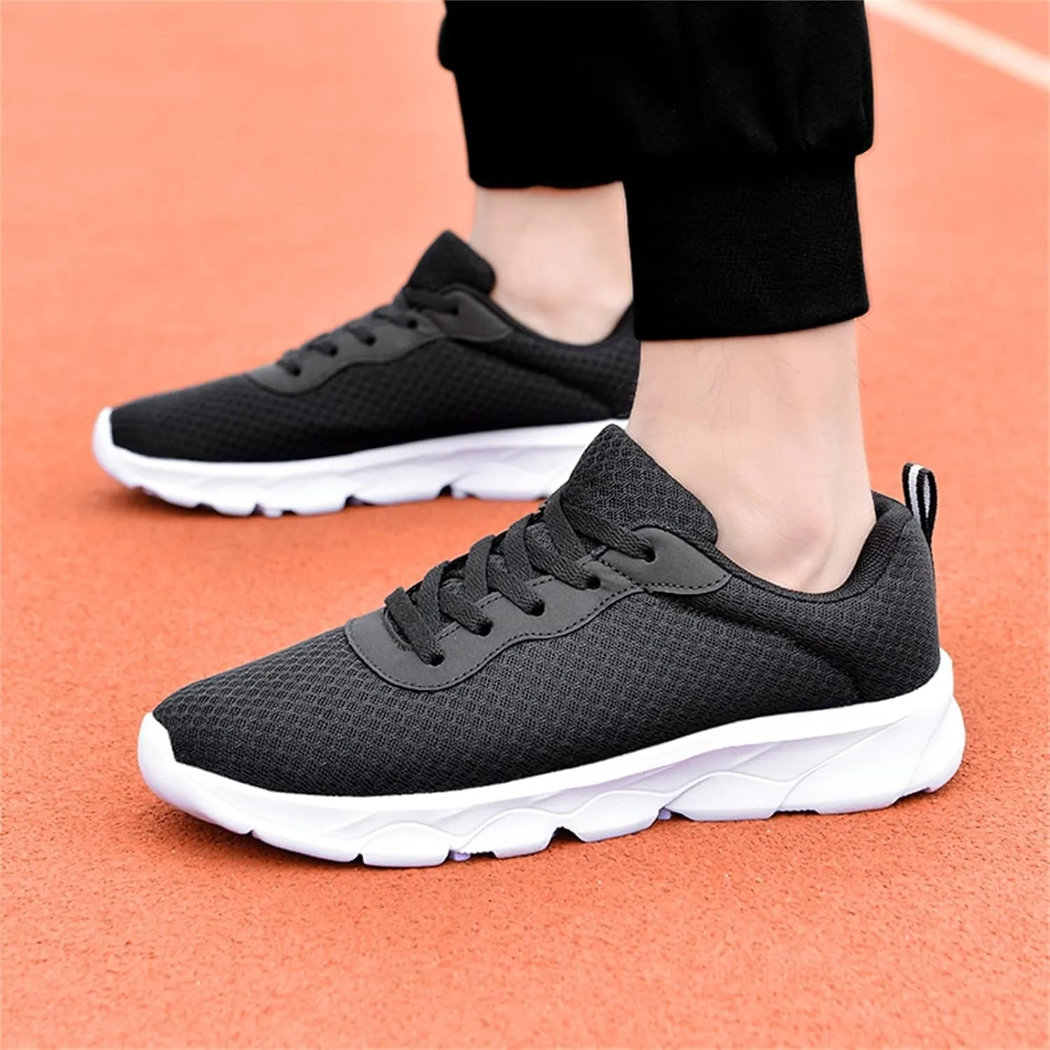 Men's Sneakers Mens Black Sneakers Breathable Mesh Fashion Wide Toe Box Sneaker Lightweight Breathable Mesh Slide Shoe Work Shoes Men Shoe