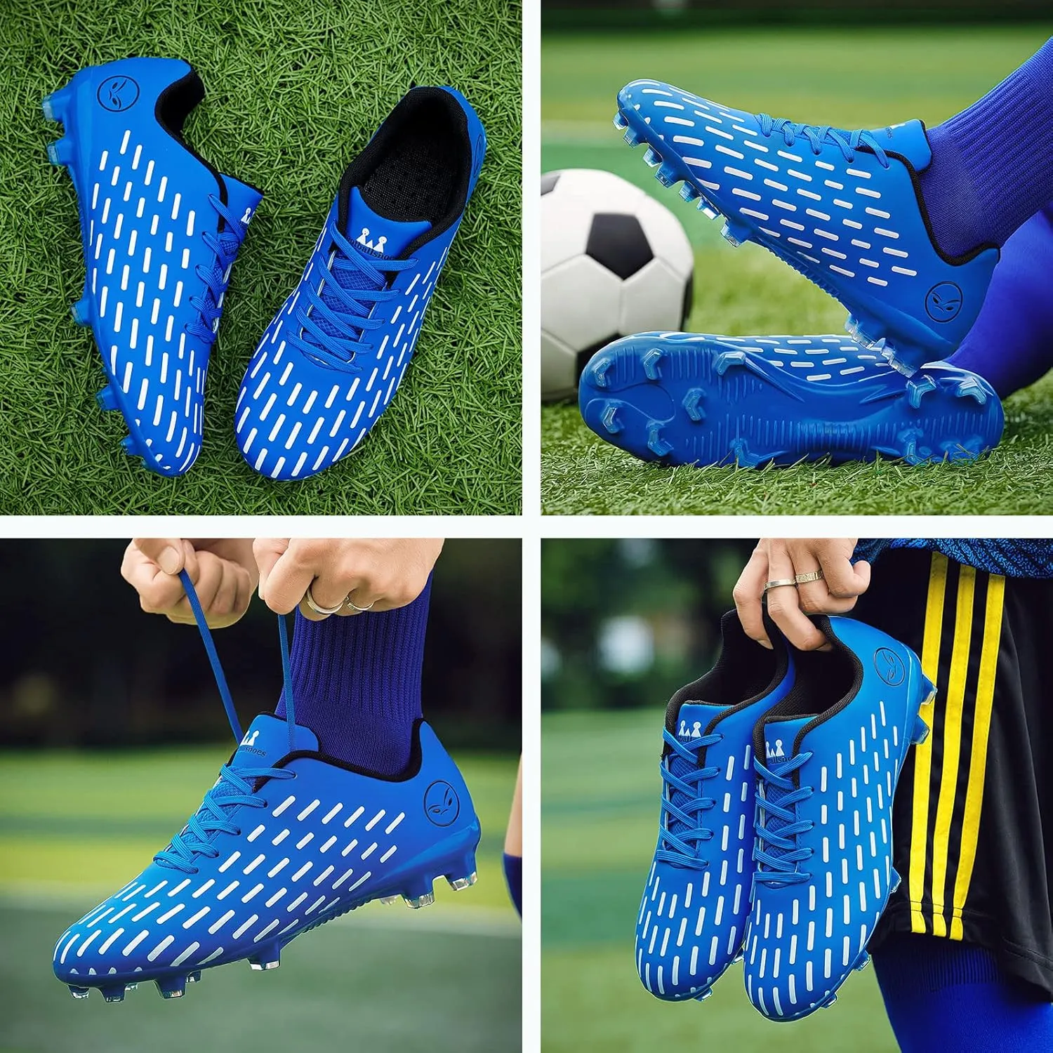 Mens Soccer Cleats Professional Firm Ground Turf Soccer Shoes Big Kids Youth Outdoor Indoor Athletic Football Boots