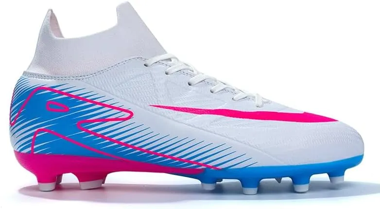 Men's Soccer Shoes - Football Cleats, High-Top, Lace-Up, Non-Slip Spikes for Indoor & Outdoor Sports, Ideal for Athletic Pursuits Like Baseball & Lacrosse, Sneaker Style