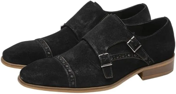 Men??s Suede Leather Loafers, Black Slip-On Moccasins, Fashion Formal Driving Shoes, Comfortable Dress Shoes for Men