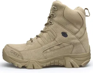 Men's Tactical Boots, Outdoor Climbing Hiking Military Combat Boots High-top Desert Training Shoes,Sand- 45/UK 10.5/US 11