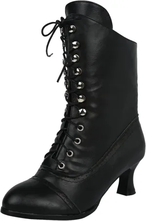 Mid Calf Boots for Women Winter Boots for Women Vintage Mid-Calf Boots Women Shoes High Heels Lace Up Booties Shoes