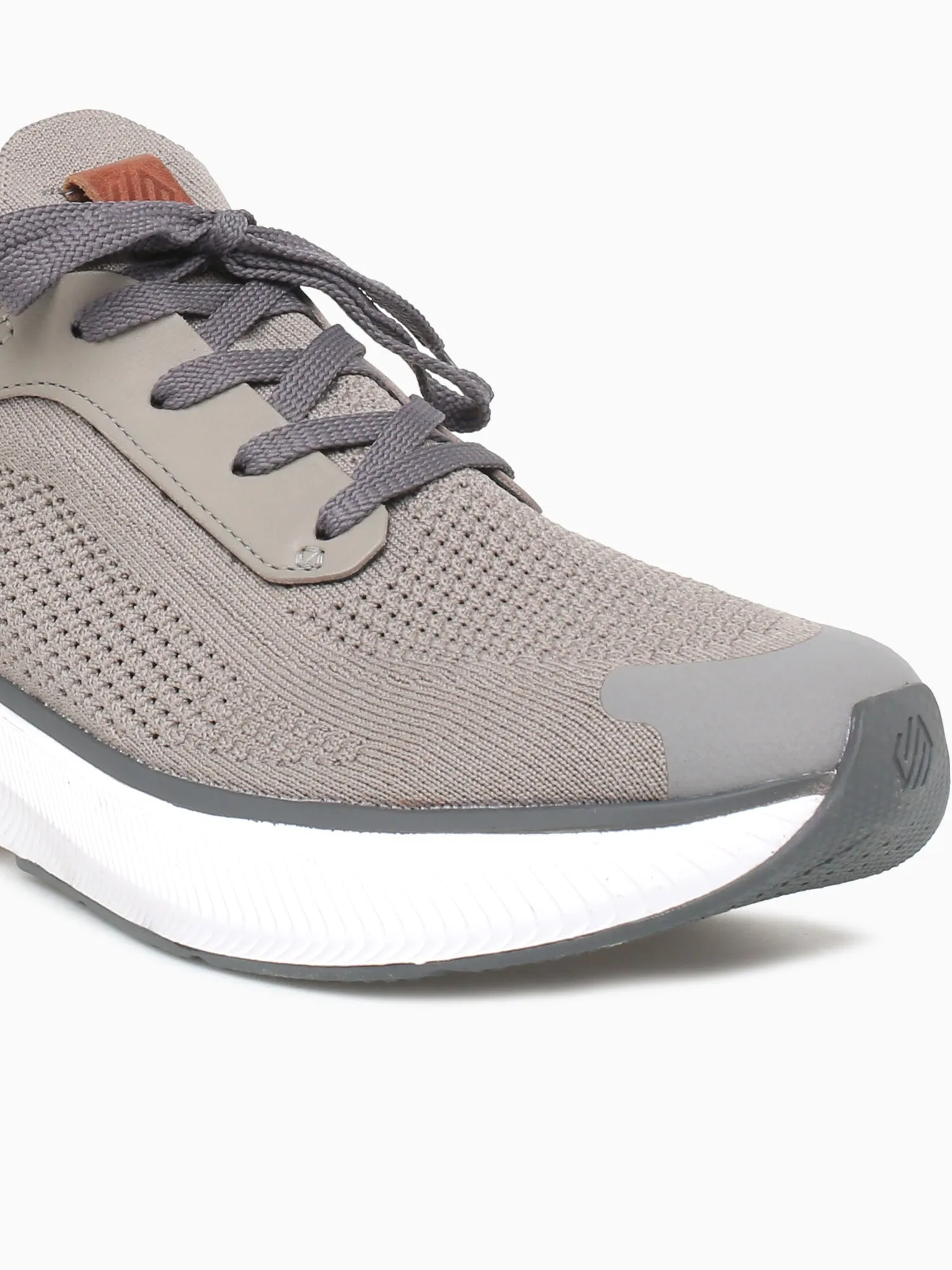 Miles Knit Laceup Taupe Knit