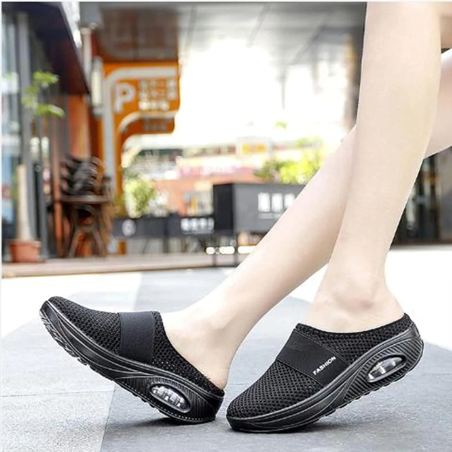 Mmoneyake Slip On Mules & Clogs for Women Orthopedic Diabetic Walking Shoes Backless Breathable Sneakers with Arch-Support Beach Sandals Slippers Closed Toe Slides
