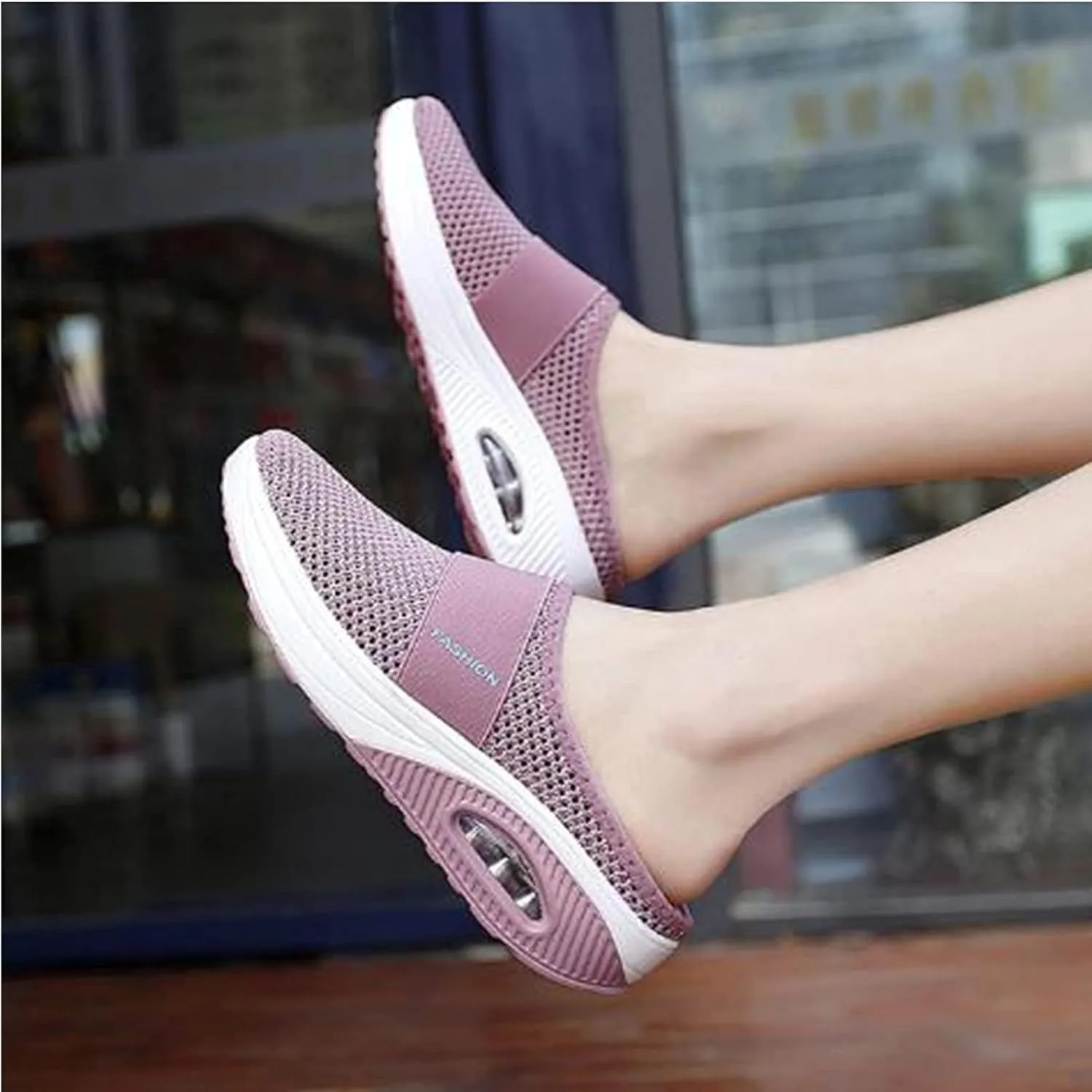 Mmoneyake Slip On Mules & Clogs for Women Orthopedic Diabetic Walking Shoes Backless Breathable Sneakers with Arch-Support Beach Sandals Slippers Closed Toe Slides