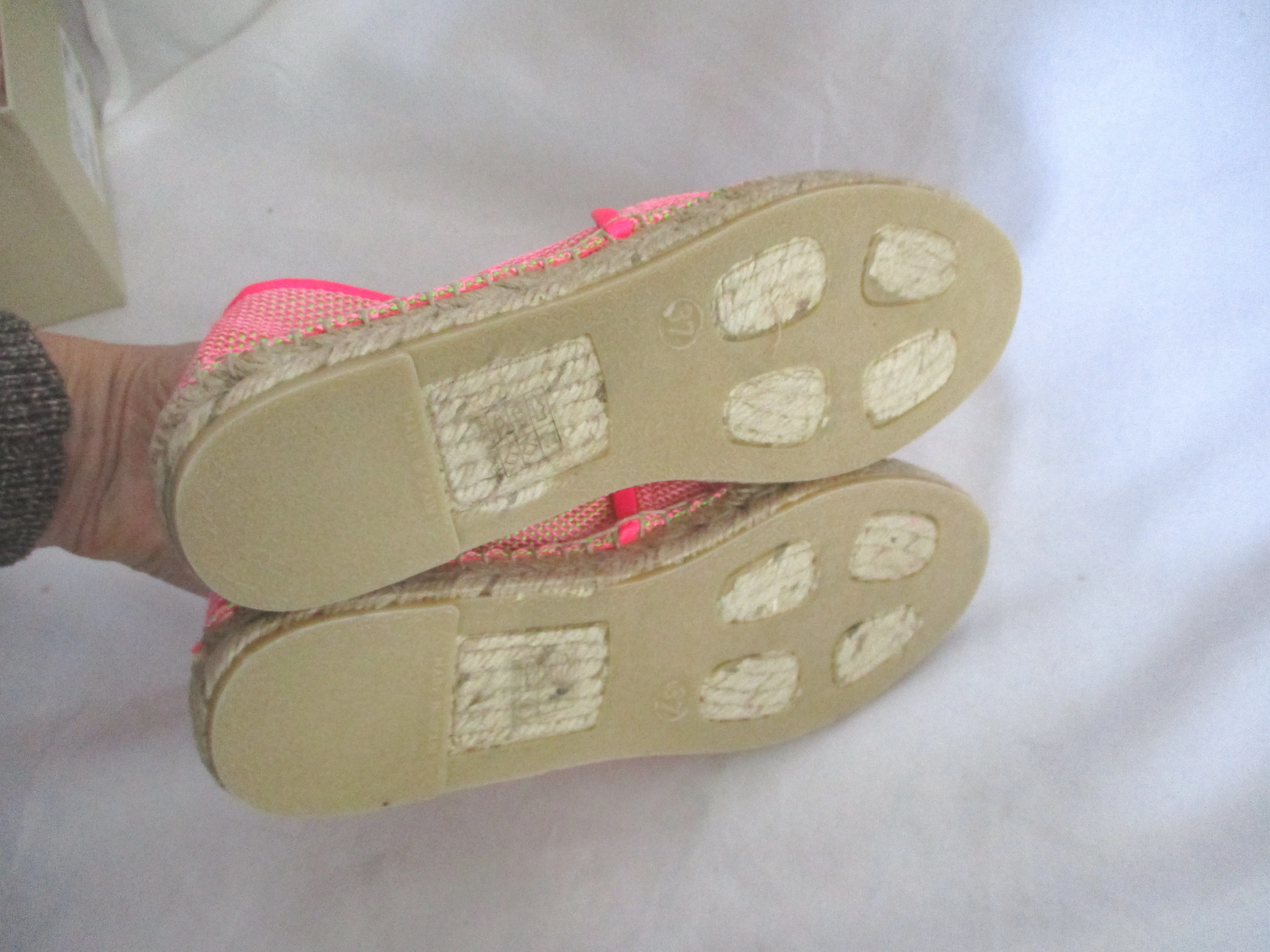 NEW STELLA MCCARTNEY ESPADRILLE LOAFER Shoe 37 PINK GREEN SLIPPER Moc