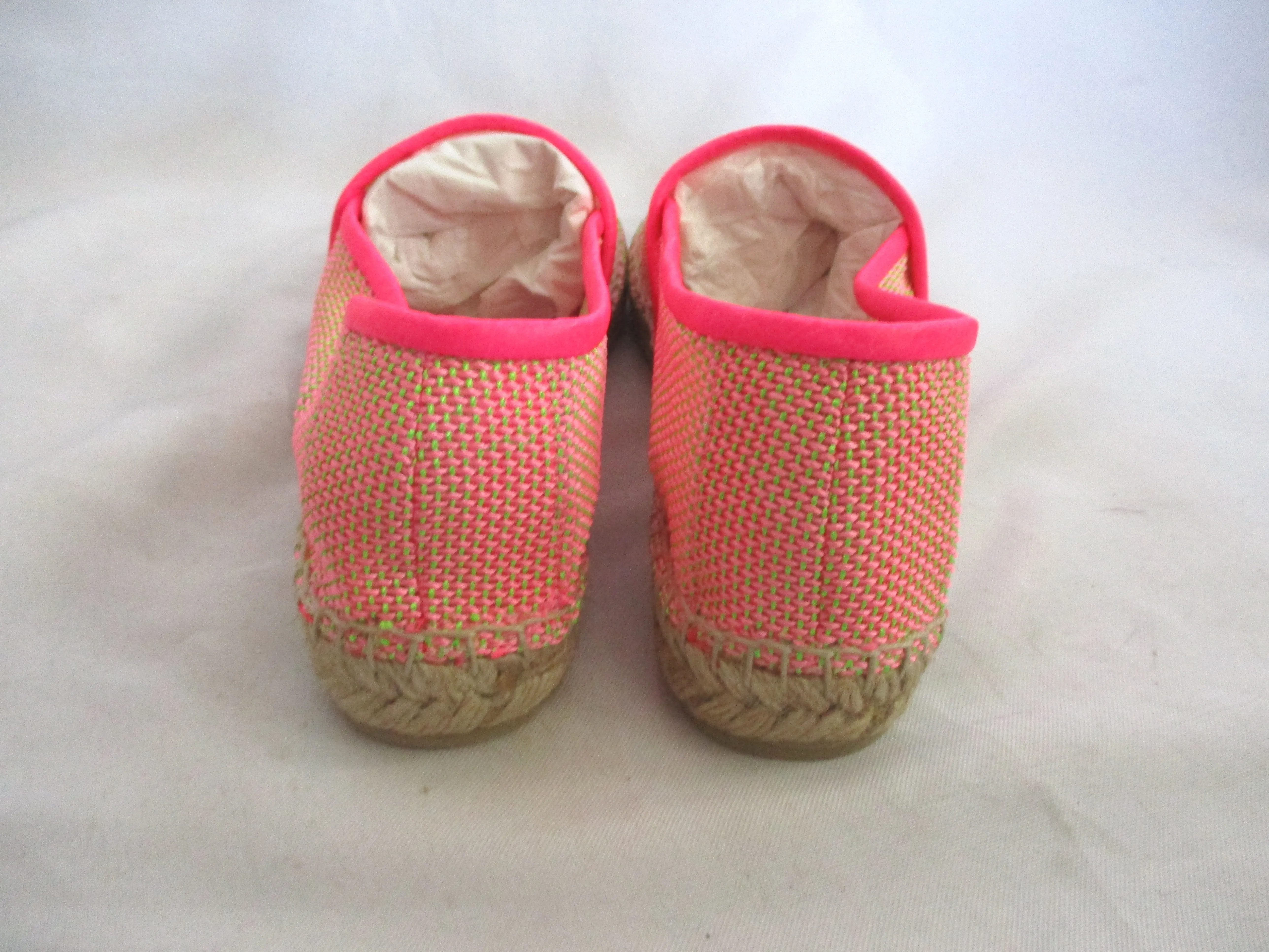 NEW STELLA MCCARTNEY ESPADRILLE LOAFER Shoe 37 PINK GREEN SLIPPER Moc