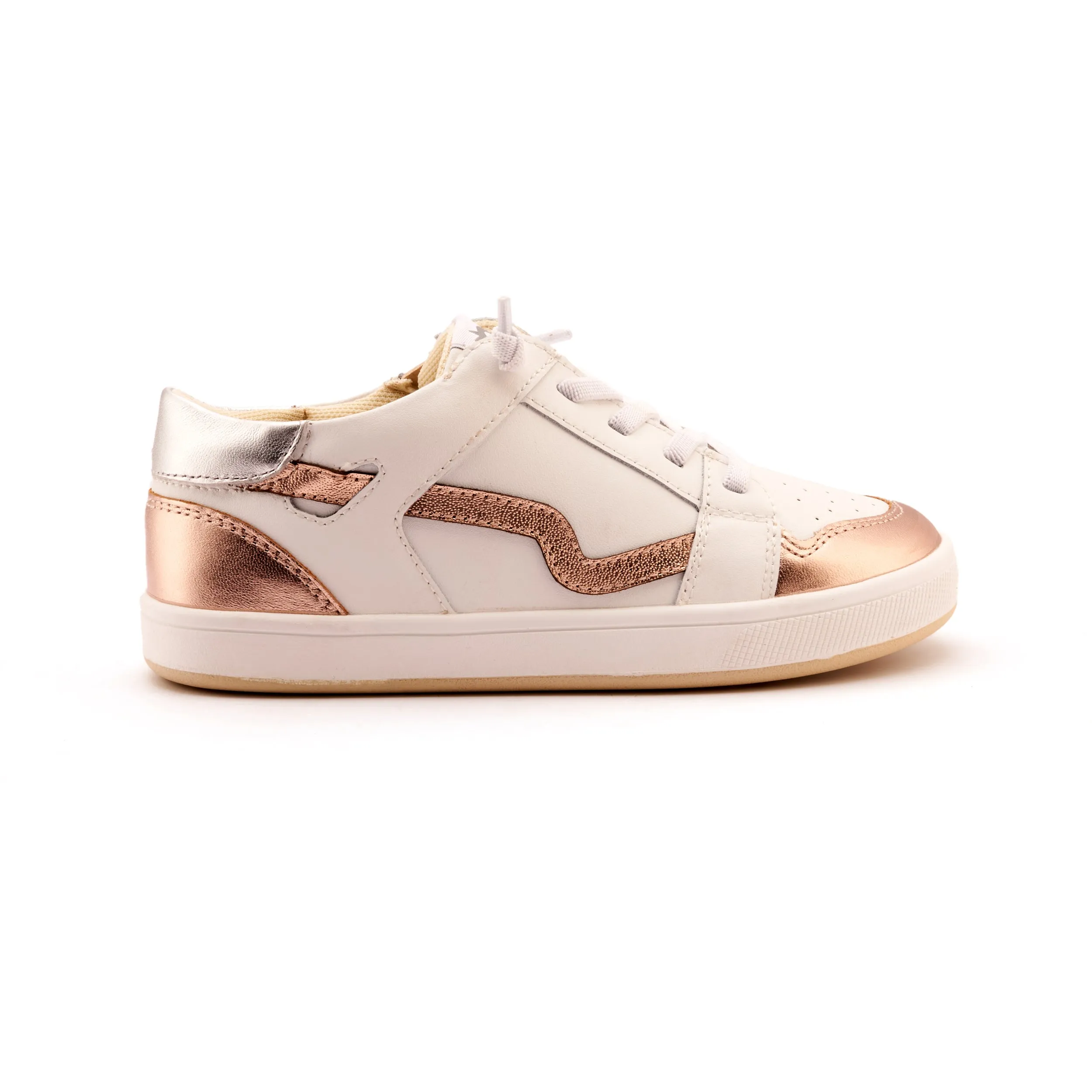 Old Soles Girl's Field Runner Casual Shoes - Snow / Copper / Silver