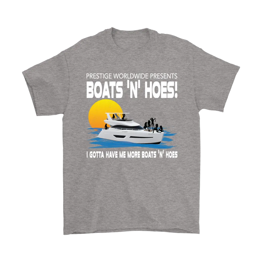 Original Step Brothers Movie Prestige Worldwide Boats N' Hoes Funny Men's T-Shirt