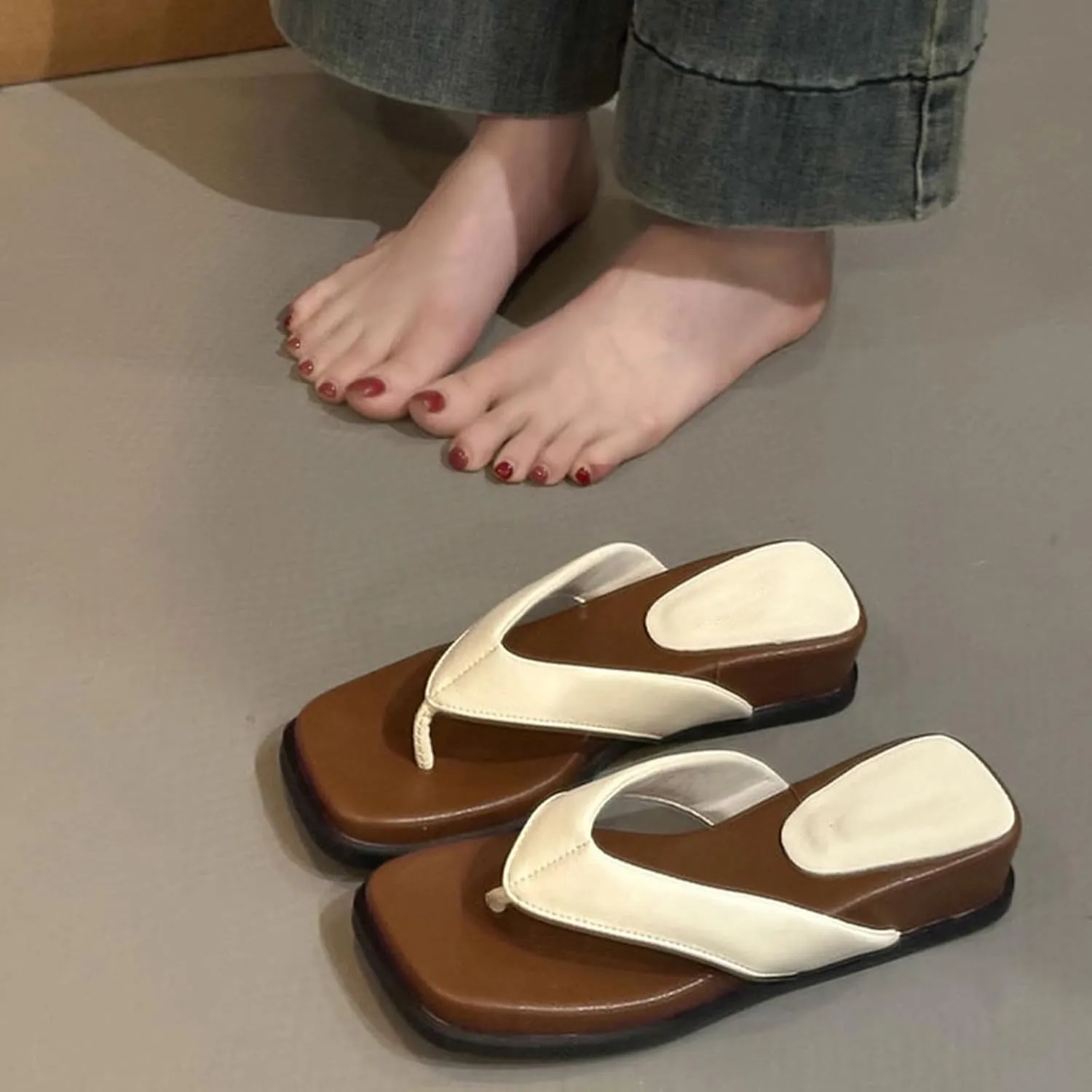 Orthopedic Flip Flops for Women | Memory Foam Flip-flops for Plantar Fasciitis with Arch Support