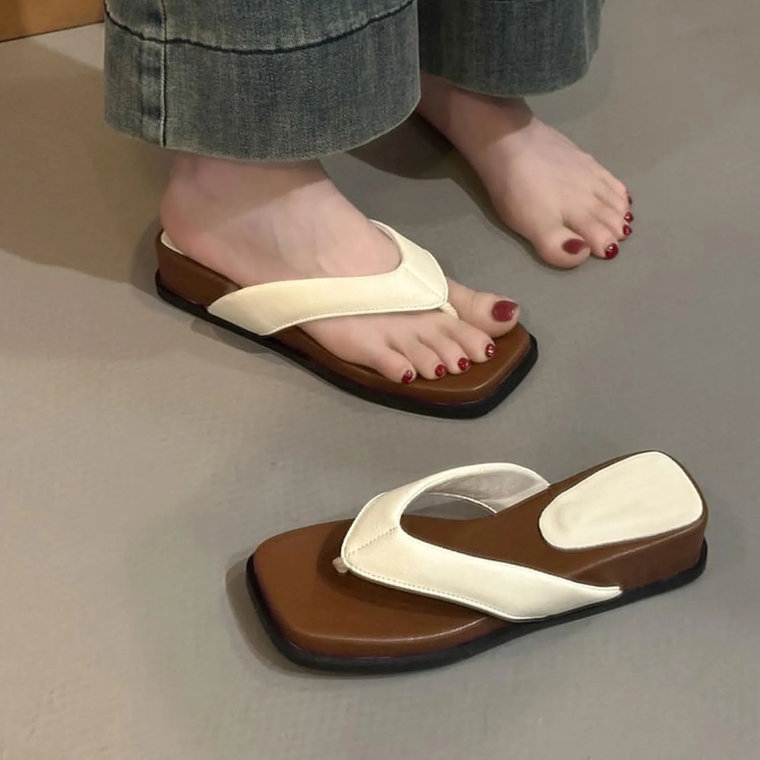 Orthopedic Flip Flops for Women | Memory Foam Flip-flops for Plantar Fasciitis with Arch Support