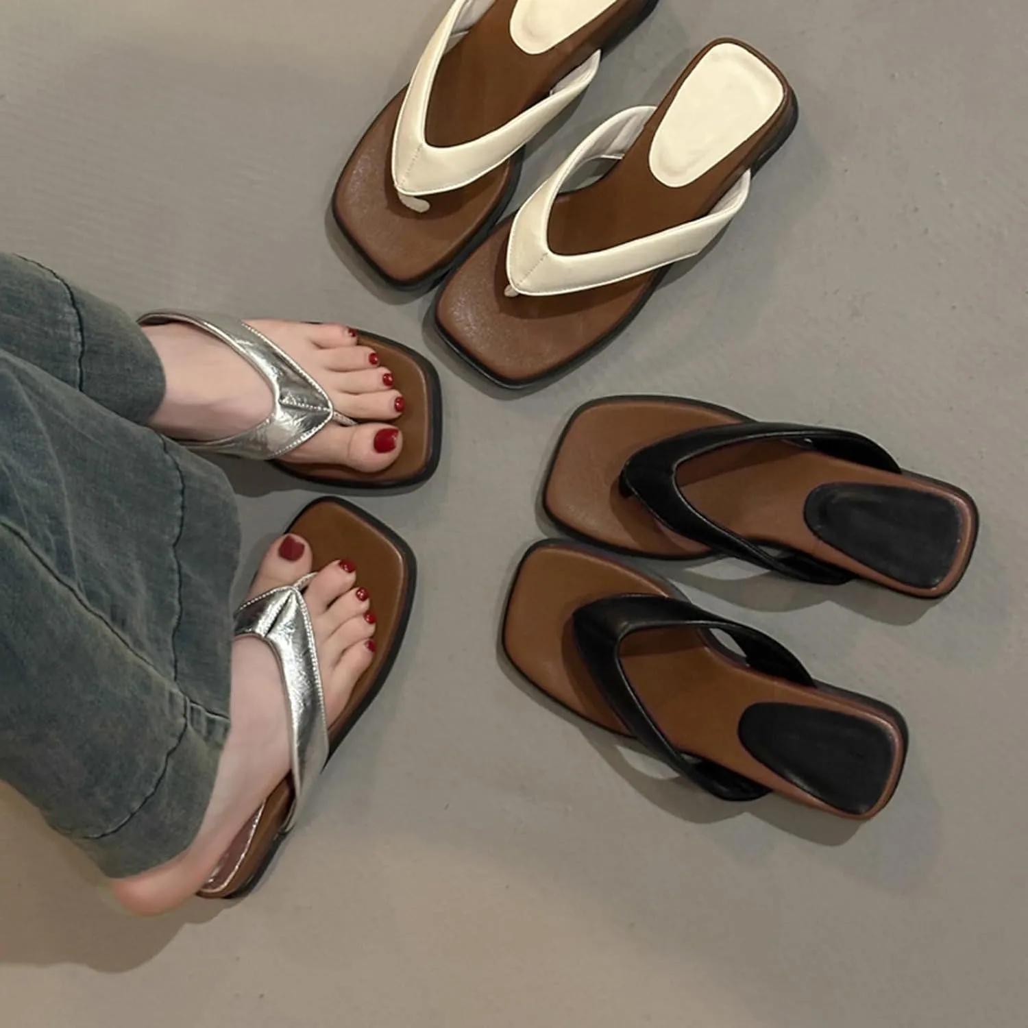 Orthopedic Flip Flops for Women | Memory Foam Flip-flops for Plantar Fasciitis with Arch Support