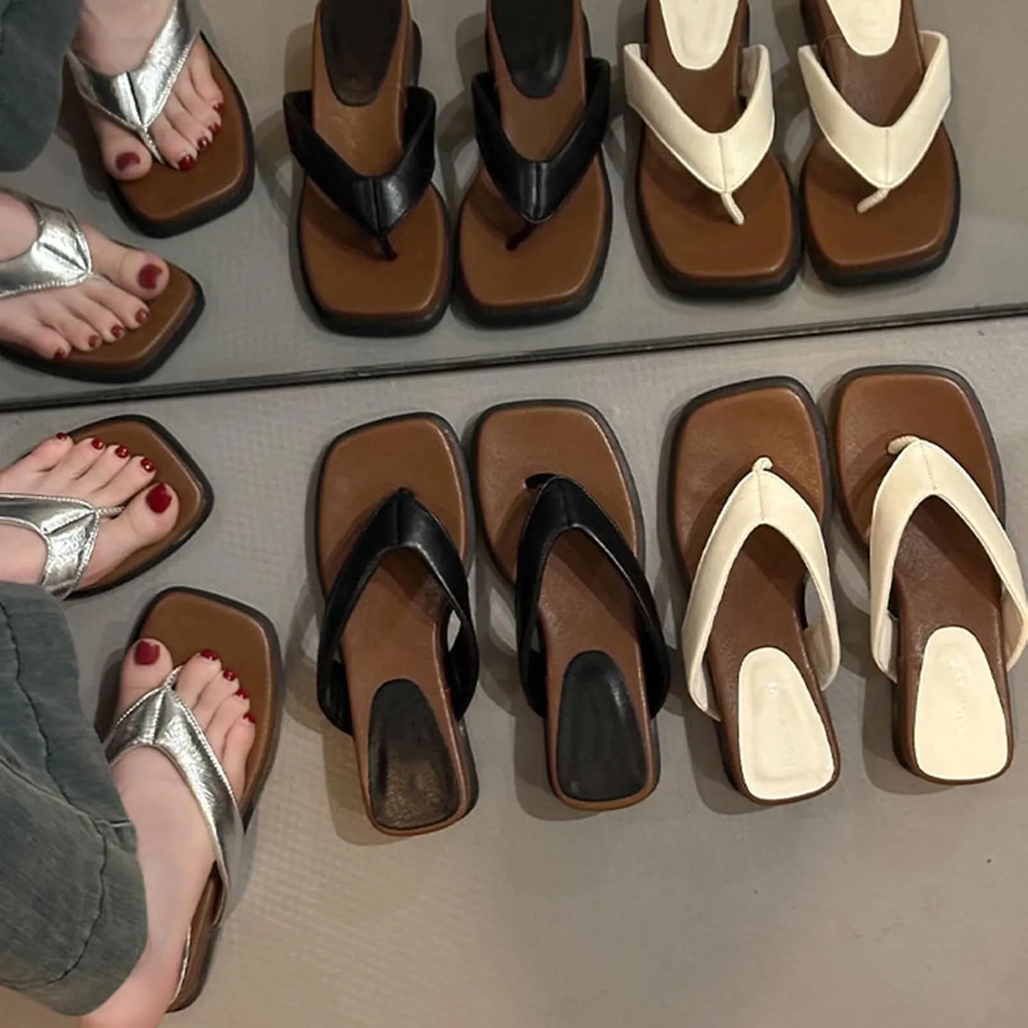 Orthopedic Flip Flops for Women | Memory Foam Flip-flops for Plantar Fasciitis with Arch Support