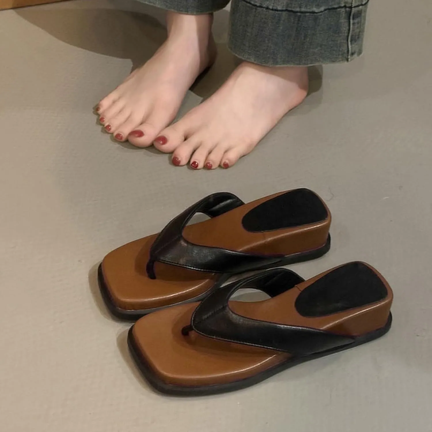 Orthopedic Flip Flops for Women | Memory Foam Flip-flops for Plantar Fasciitis with Arch Support