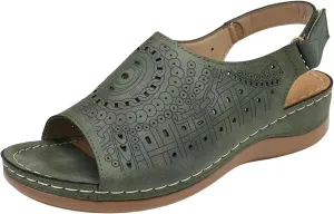 Orthopedic Sandals for Women Hollow Comfort Slip On Slippers Ankle Strap Arch Support Wide Width Beach Walking Shoes
