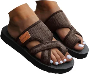 Orthopedic Sandals for Women Summer Dressy,Women's Hollow Mesh Slide Sandals Orthopedic Hollow Mesh Shoes Beach Vacation Slip on Shoes Slipper Flip Flop Breathable Mesh Sandals