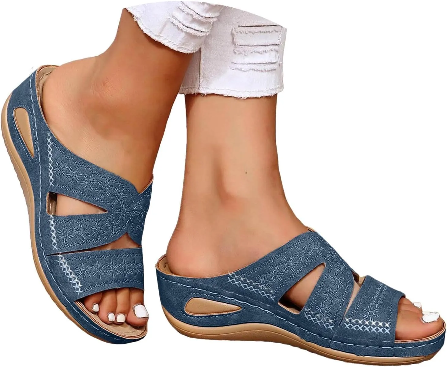 Orthopedic Sandals for Women, Women Dressy Summer Comfortable Sandals Arch Support Wedge Sandals Flip Flops Sandals