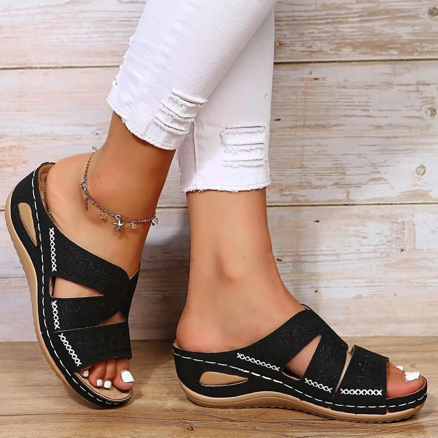 Orthopedic Sandals for Women, Women Dressy Summer Comfortable Sandals Wedge Sandals Arch Support Flip Flops Sandals
