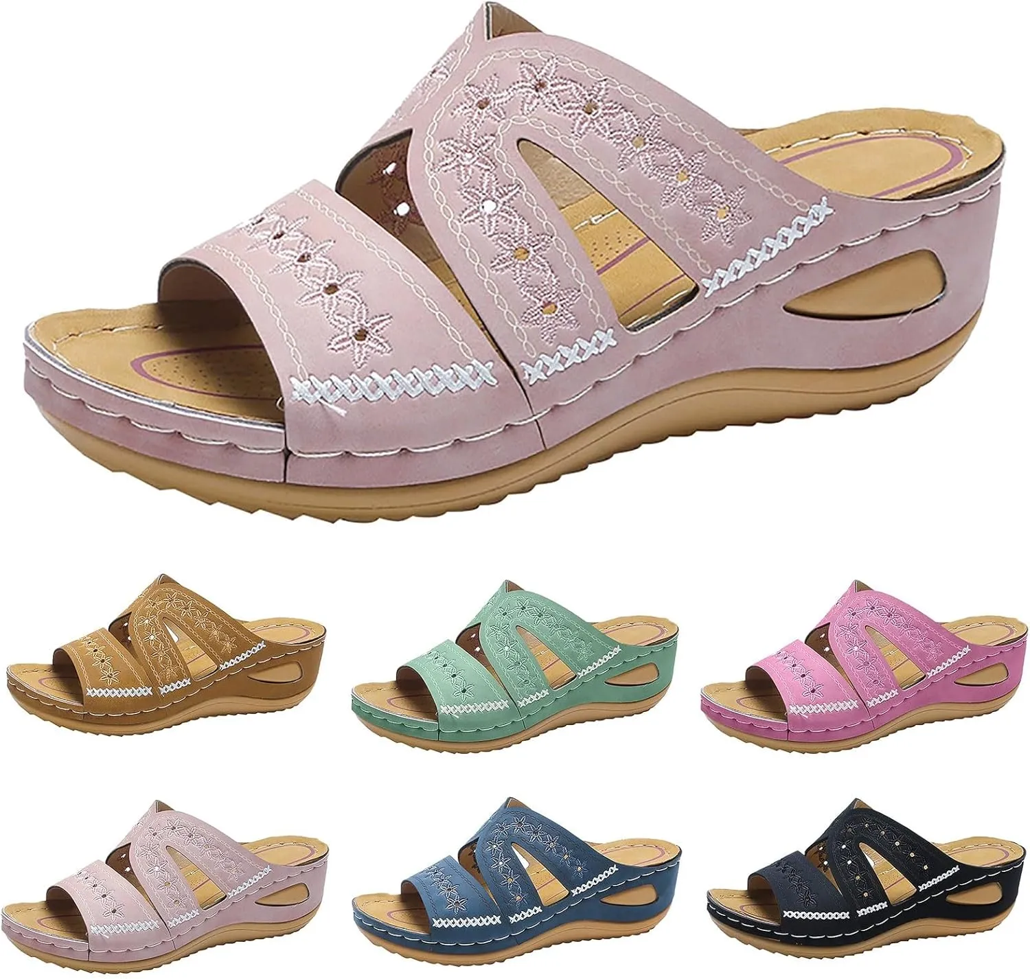 Orthopedic Sandals for Women, Women Dressy Summer Comfortable Sandals with Arch Support Walking Sandals Flip Flops Sandals