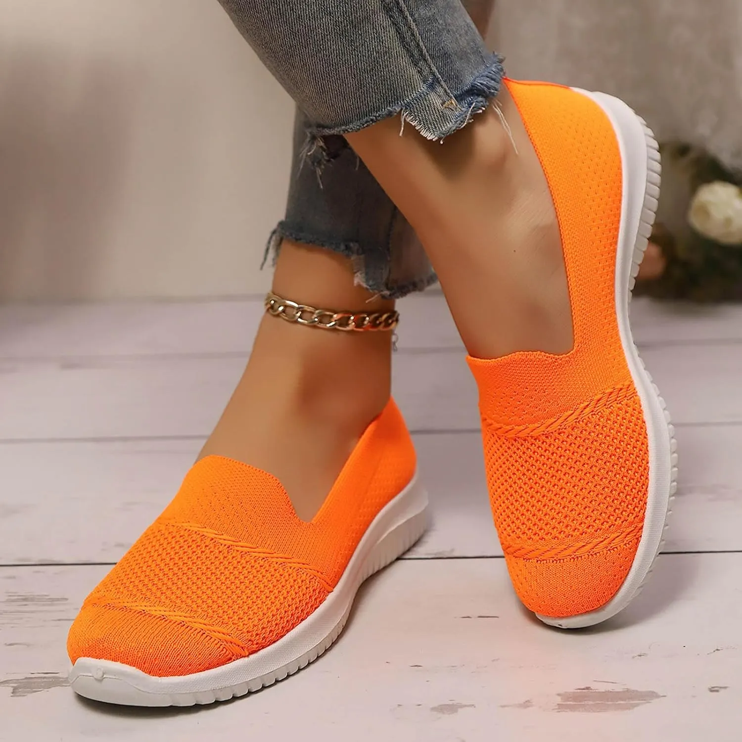 Orthopedic Shoes for Women 2025,Womens Wide Width Breathable Walking Comfortable Slip on Sneakers Non Slip Lightweight Sneakers